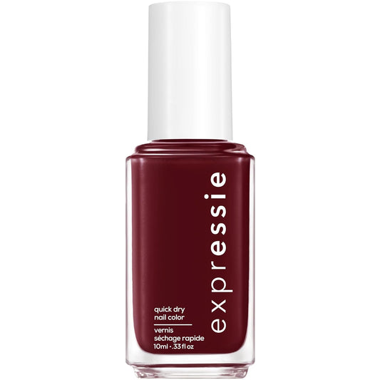 Expr, Quick-Dry Nail Polish, 8-Free Vegan, Deep Burgundy, Not so Low-Key, 0.33 Fl Oz
